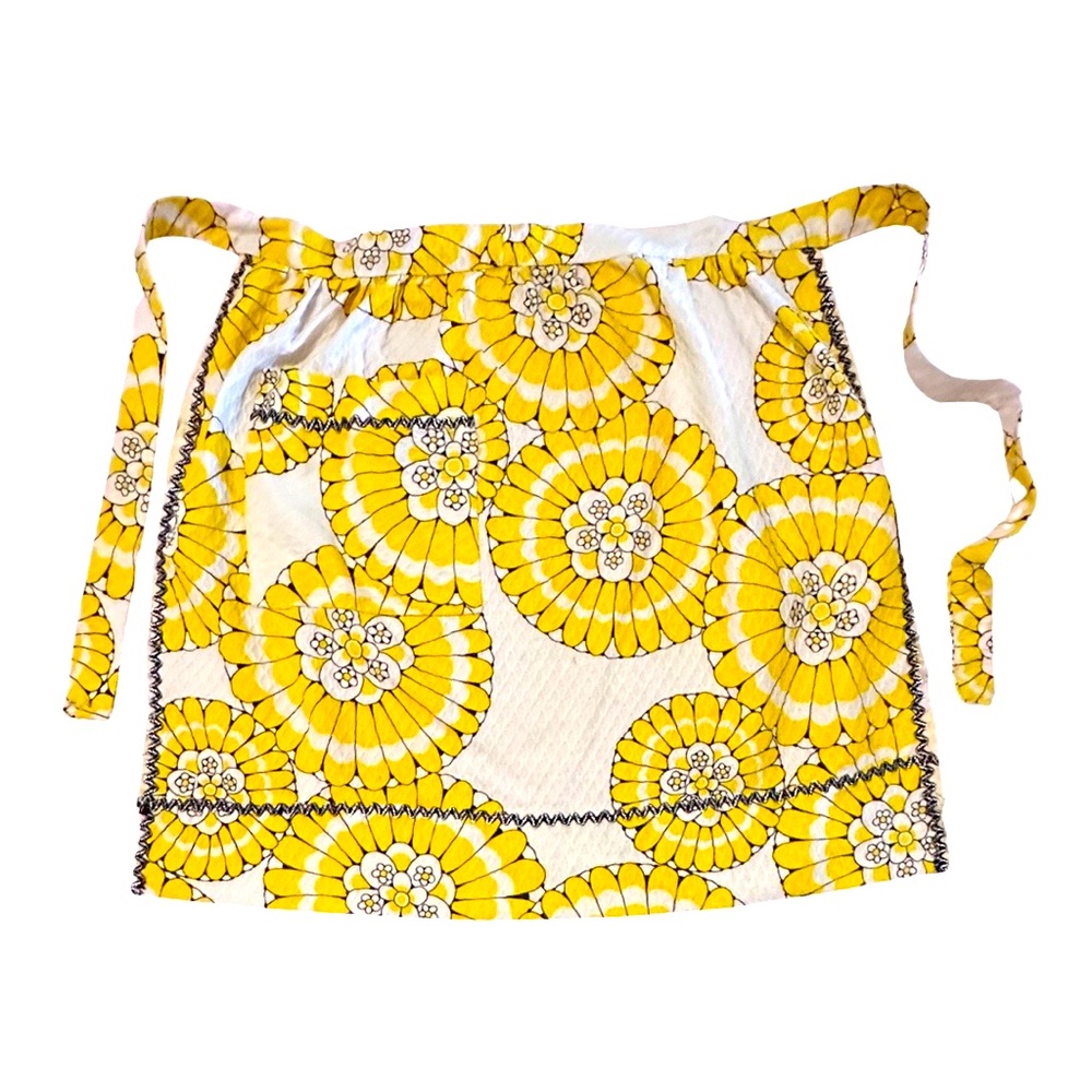 Vintage Yellow Floral Apron